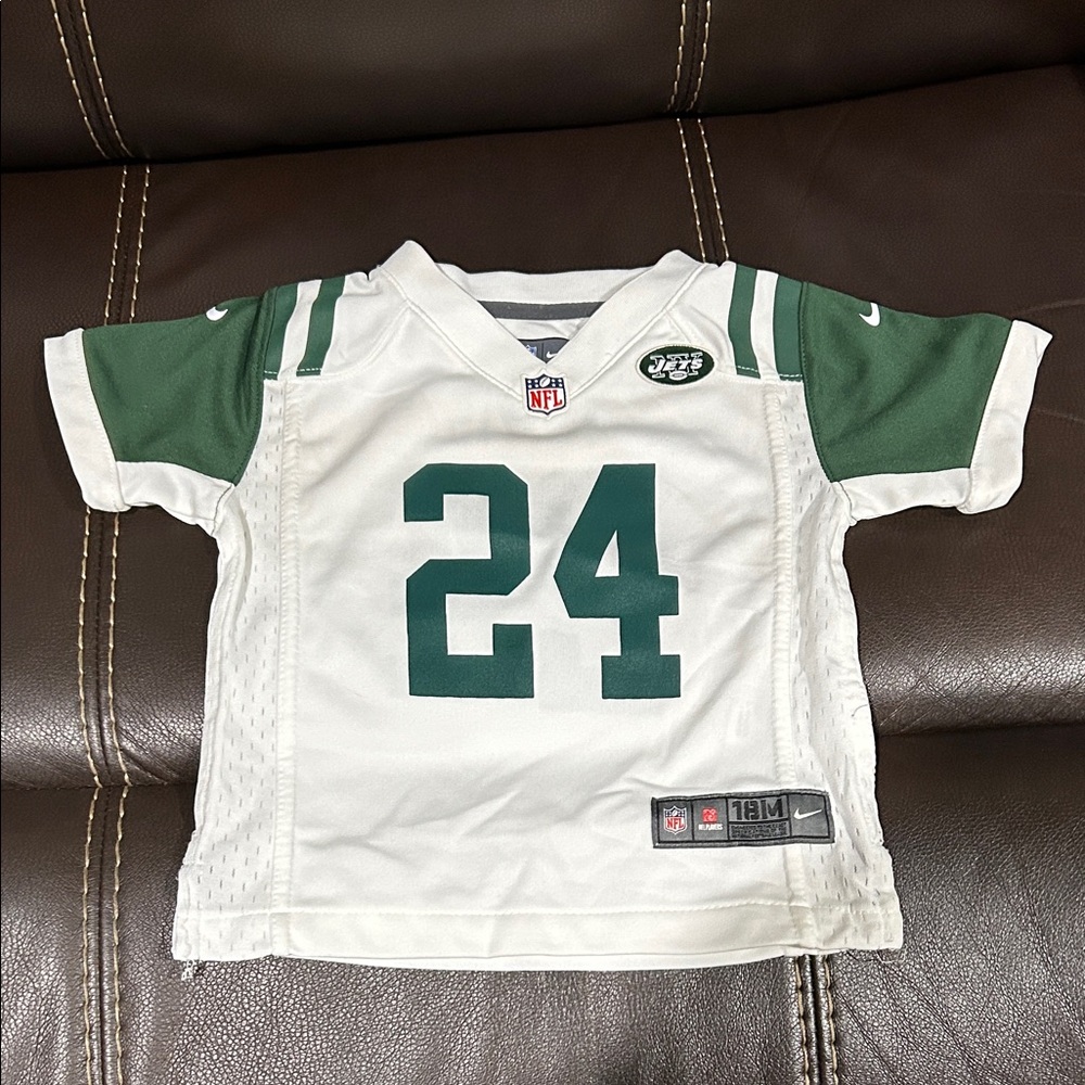 Nike Kids White & Green Jets #24 Football Jersey Nike NFL New York Jets  Revis's